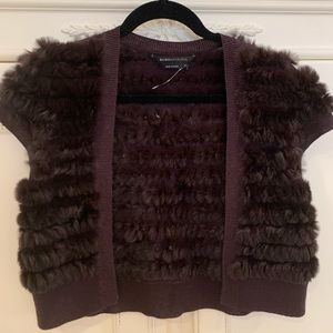 BCBGMaxAzria Short Sleeve Fur Shrug